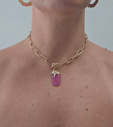 Collar Piedra Fucsia