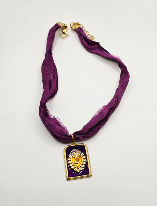 Collar seda Morado
