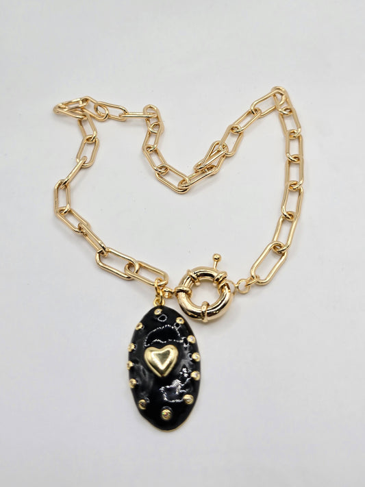 Collar corazón Negro