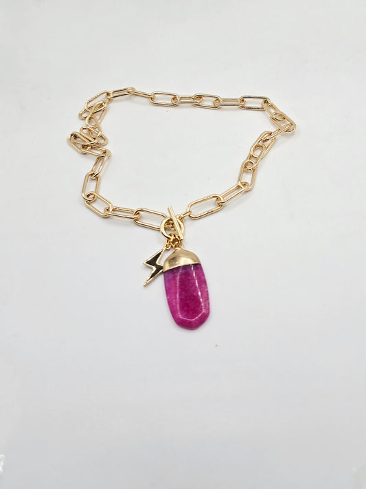 Collar Piedra Fucsia