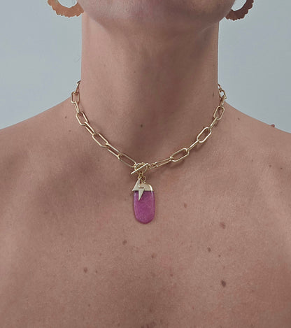 Collar Piedra Fucsia