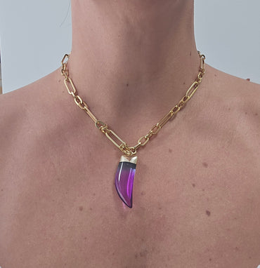 Collar Cuerno Fucsia