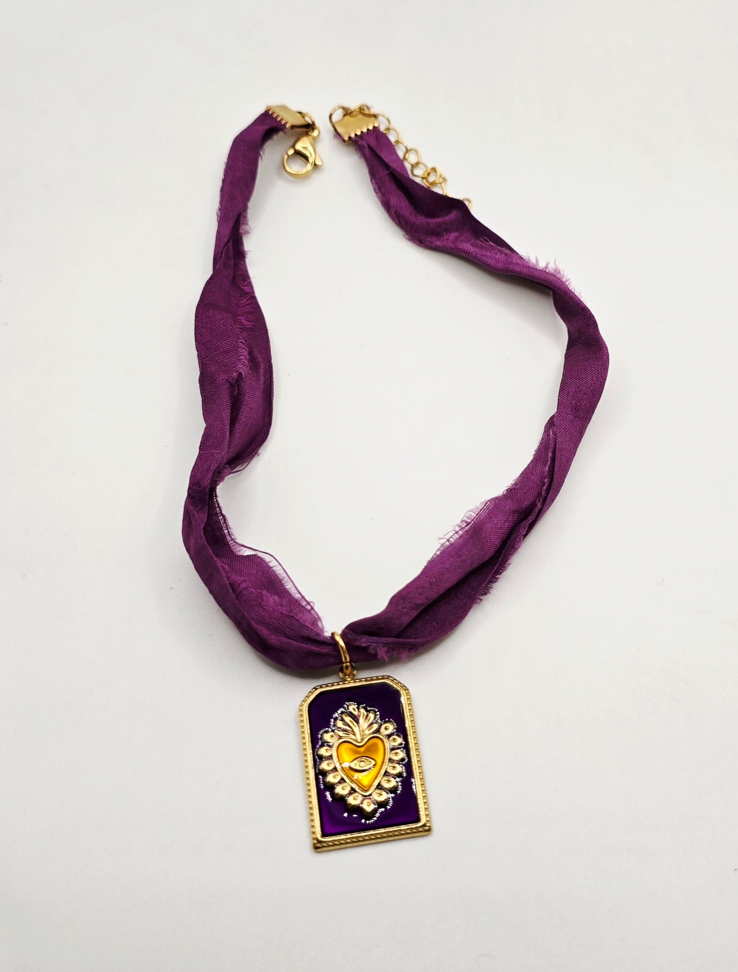 Collar seda Morado