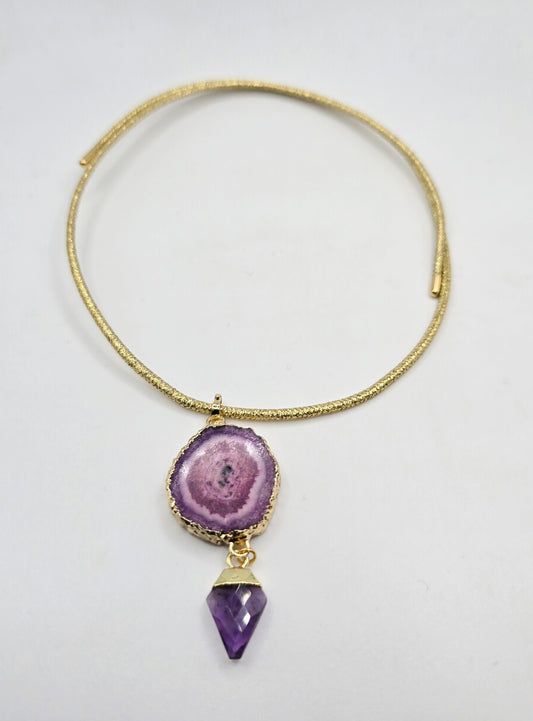 Collar ajustable con piedra Colgante