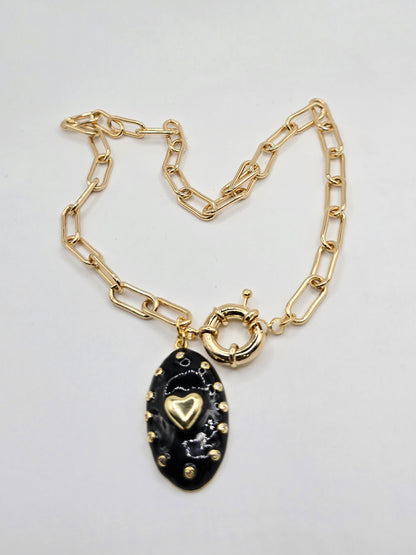 Collar corazón Negro