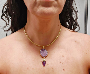 Collar ajustable con piedra Colgante