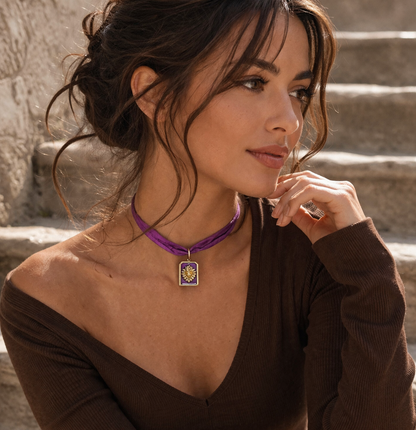 Collar seda Morado